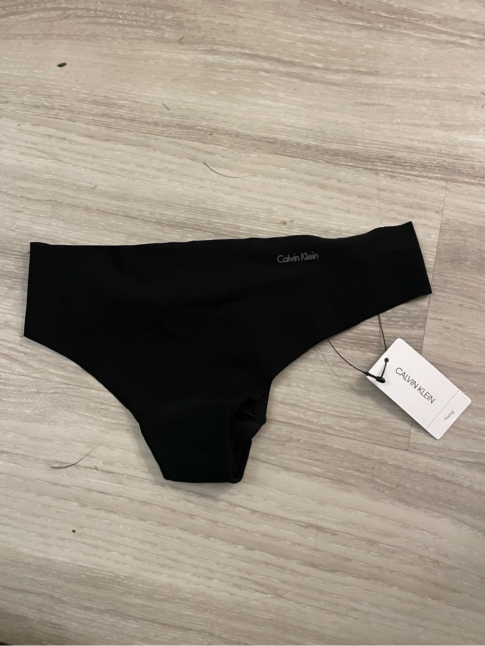 NWT Calvin Klein black logo thong